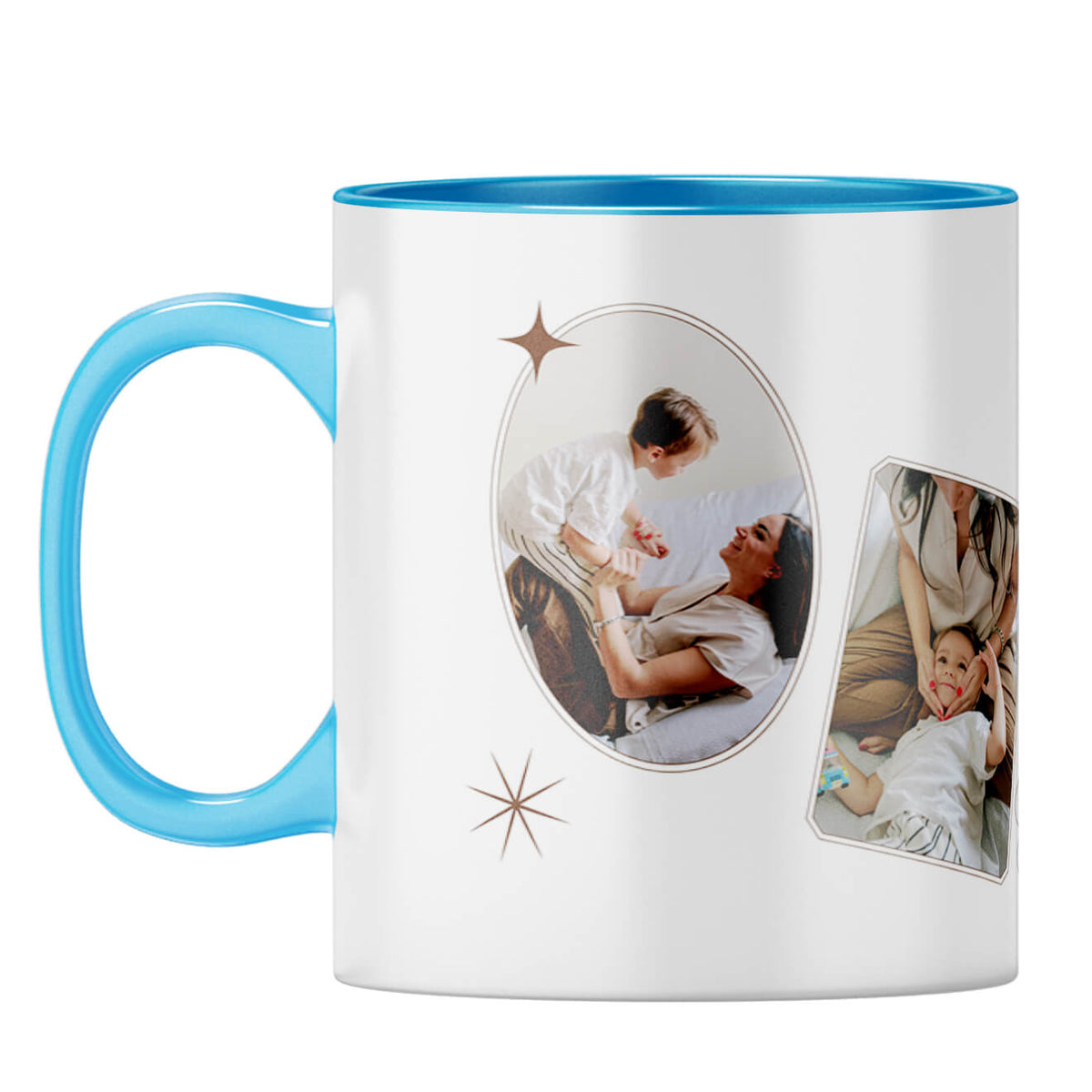 Family Photos Coffee Mug Light Blue
