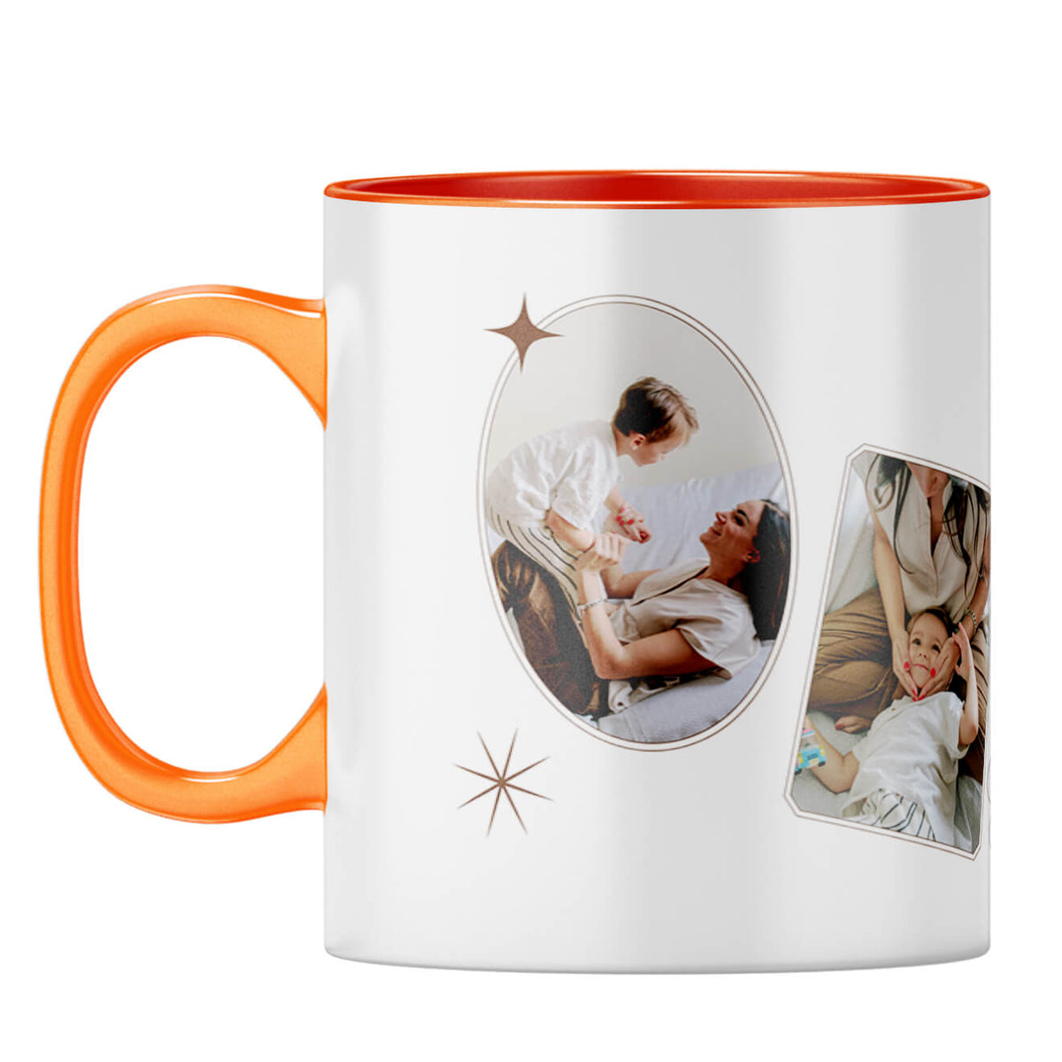Family Photos Coffee Mug Orange
