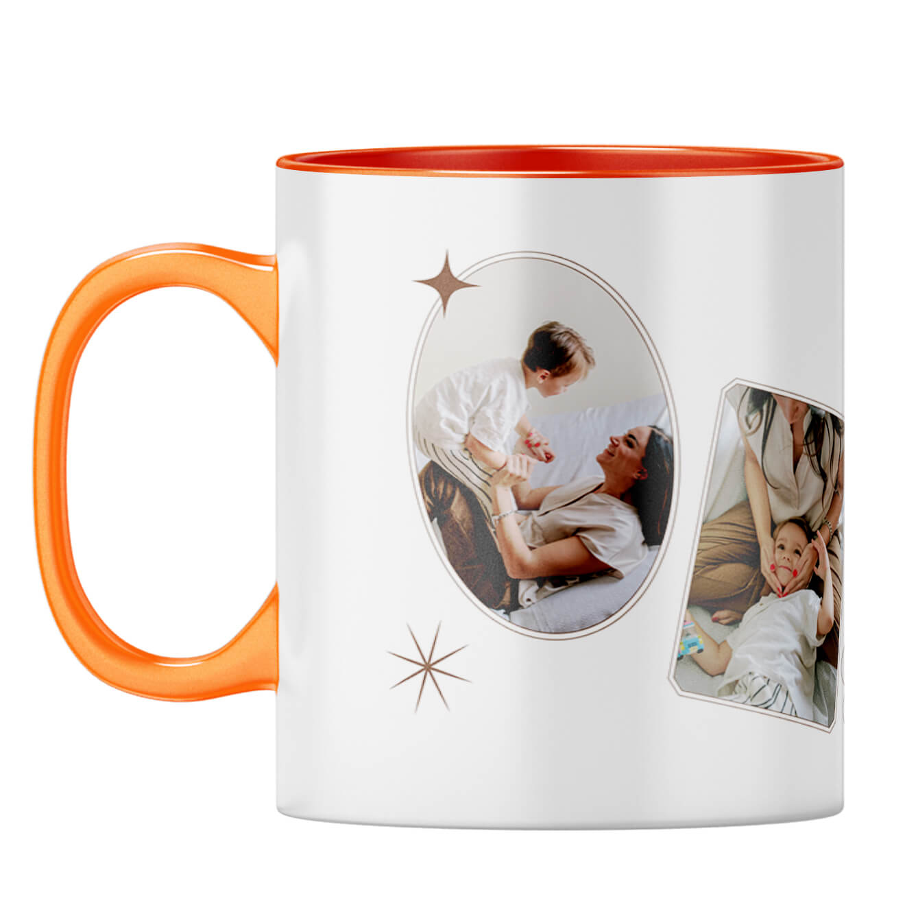 Family Photos Coffee Mug Orange