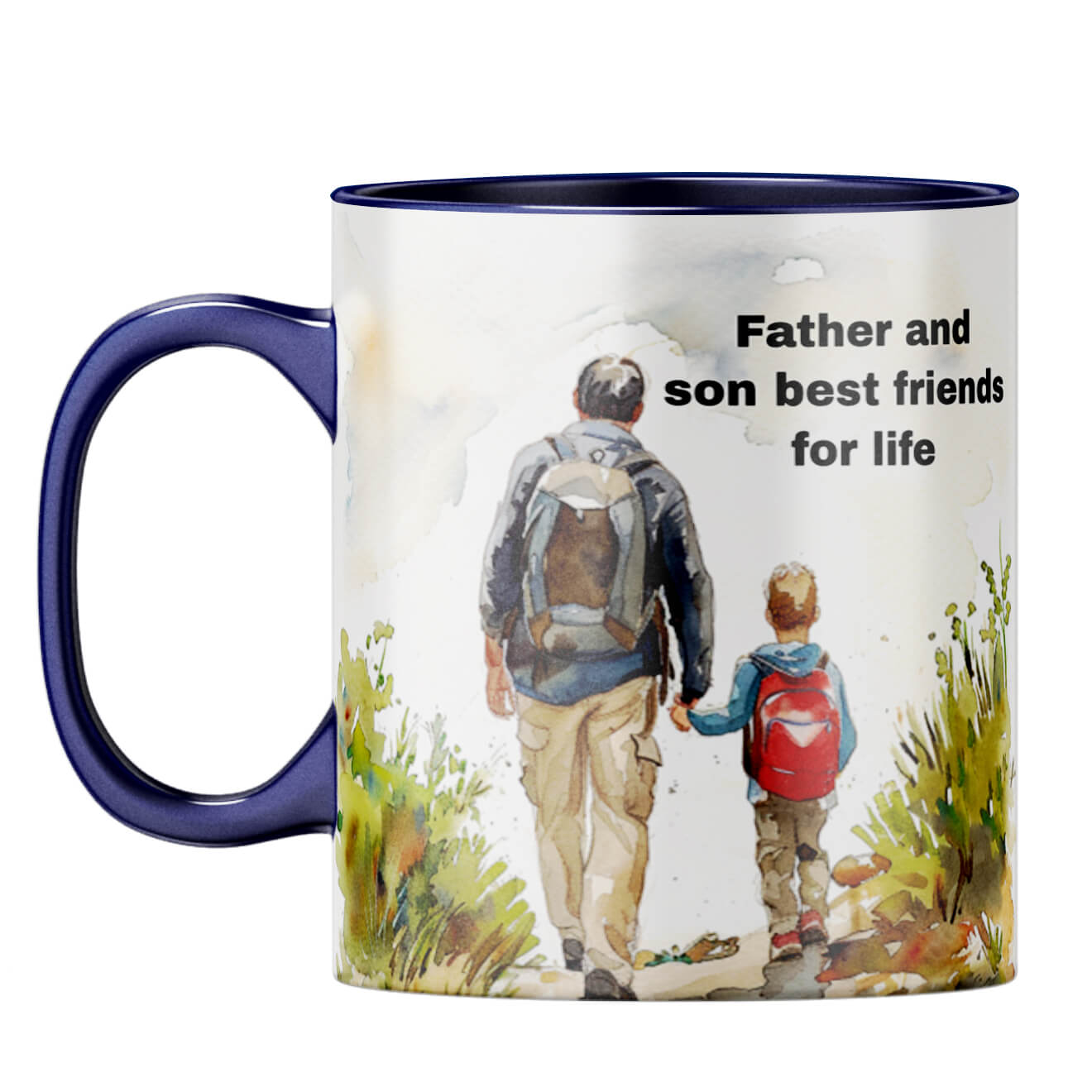 Father and Son Best Friends Coffee Mug Dark Blue