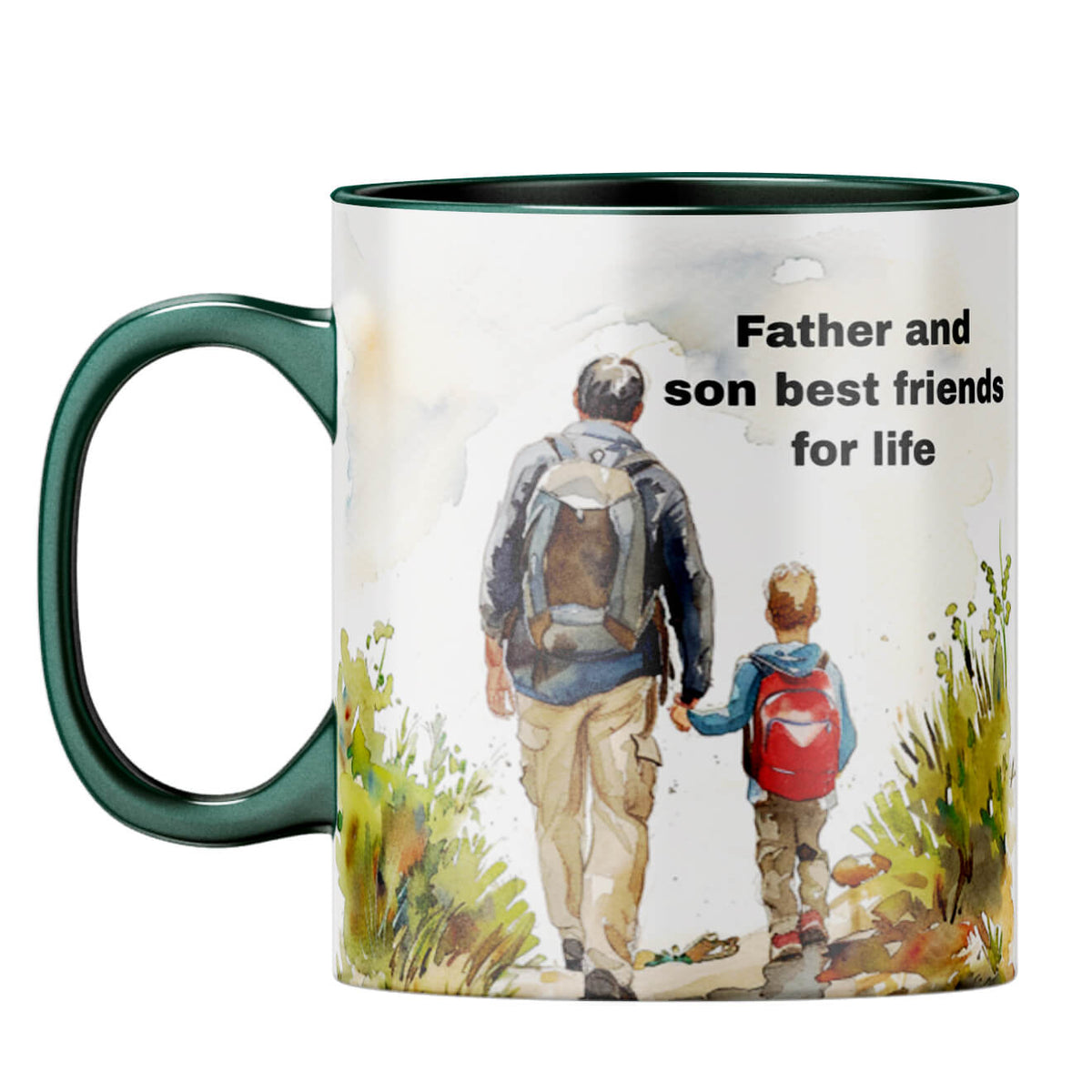 Father and Son Best Friends Coffee Mug Dark Green