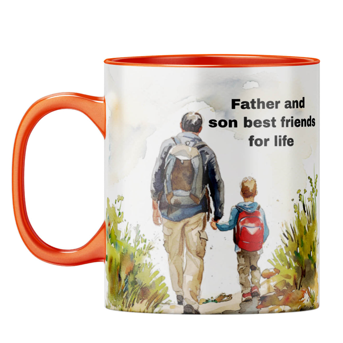 Father and Son Best Friends Coffee Mug Orange