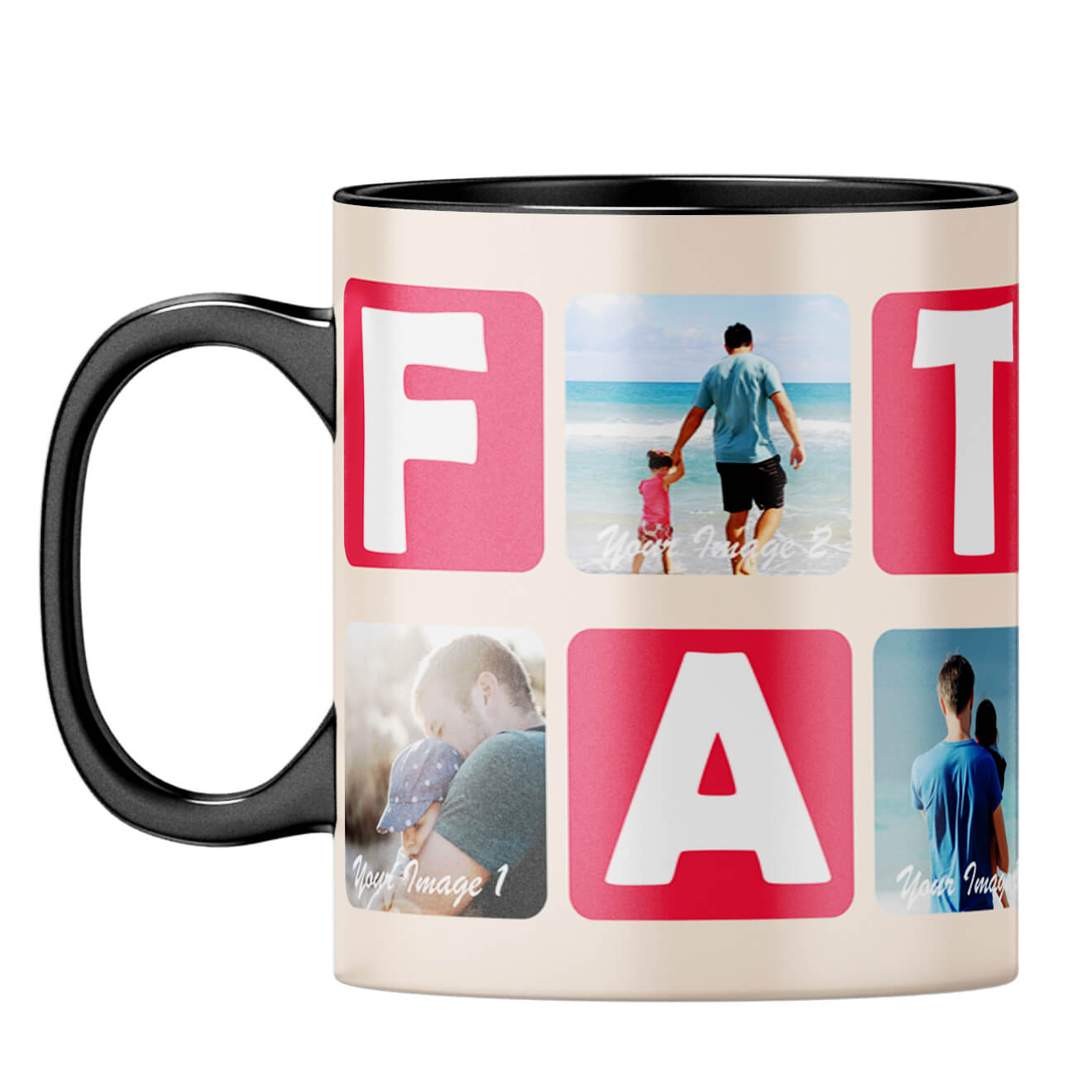 Father Collage Coffee Mug Black