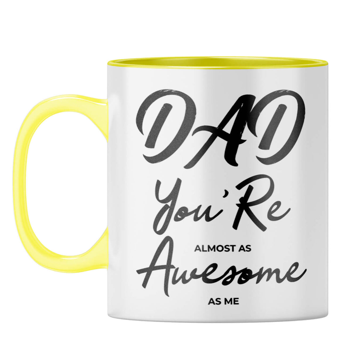 Dad Is Awesome As Me Coffee Mug Yellow