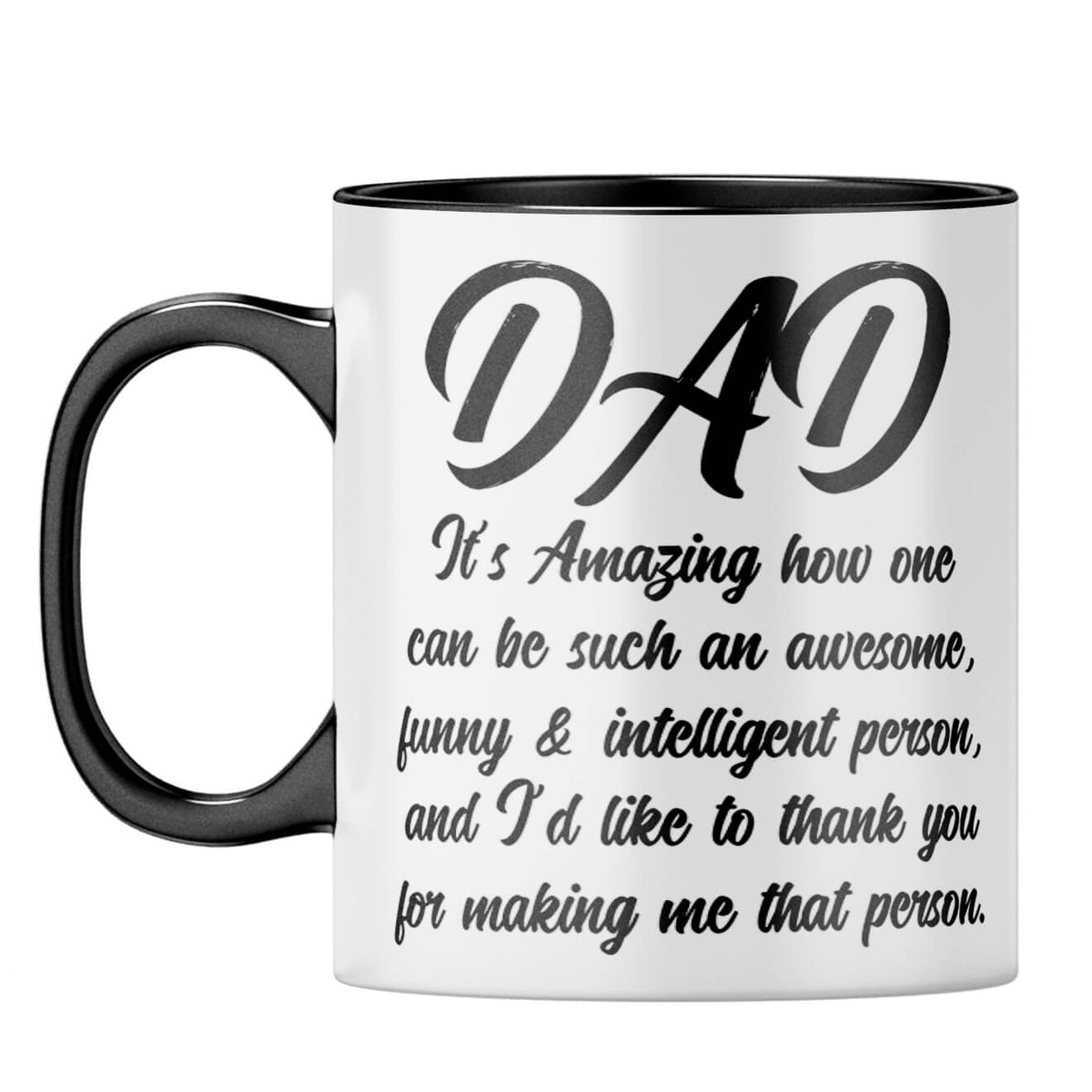 Dad Thank You Coffee Mug Black