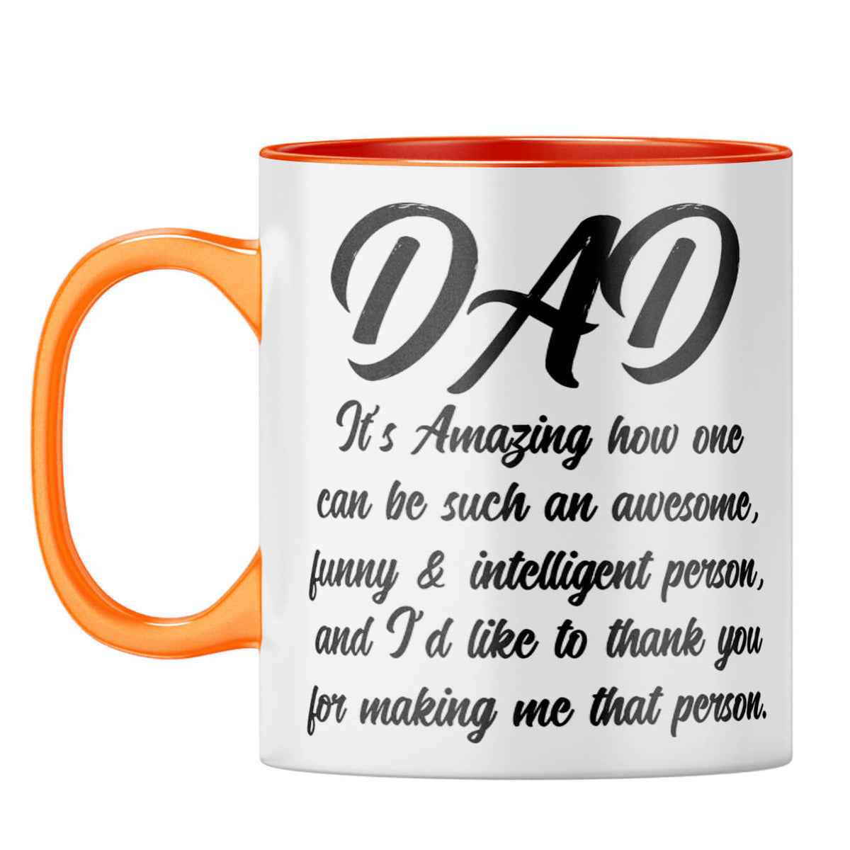 Dad Thank You Coffee Mug Orange