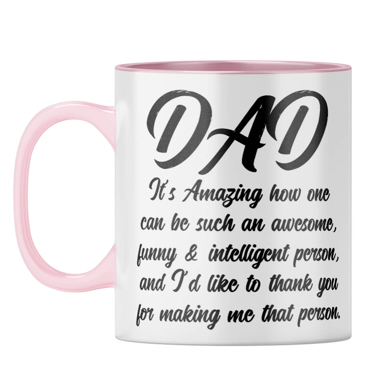 Dad Thank You Coffee Mug Pink
