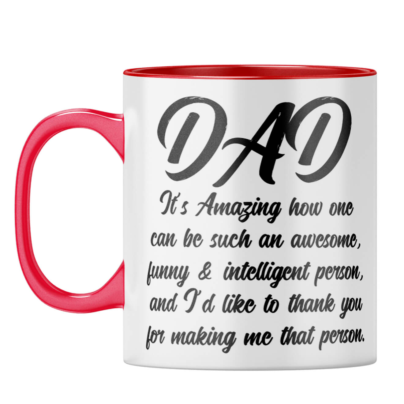 Dad Thank You Coffee Mug Red