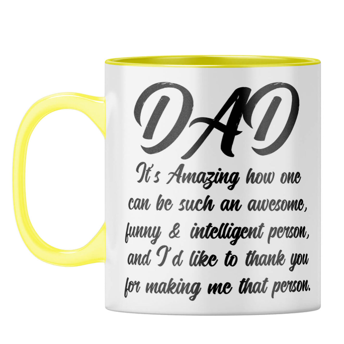 Dad Thank You Coffee Mug Yellow