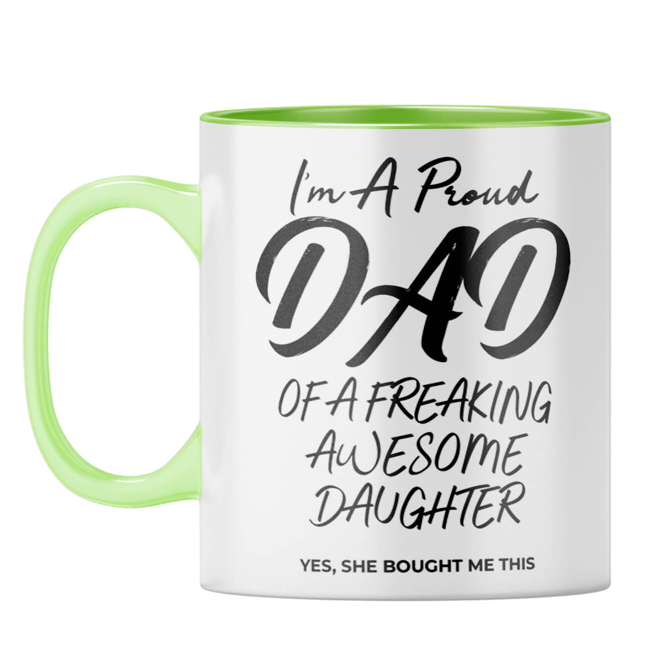 Dad of Awesome Daughter Coffee Mug Light Green