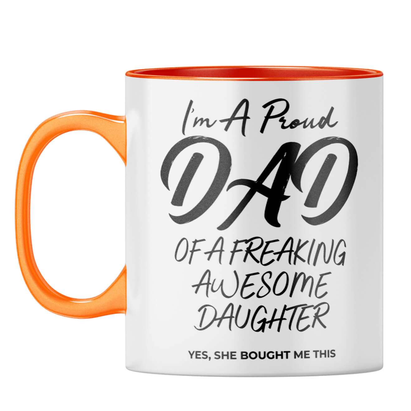 Dad of Awesome Daughter Coffee Mug Orange