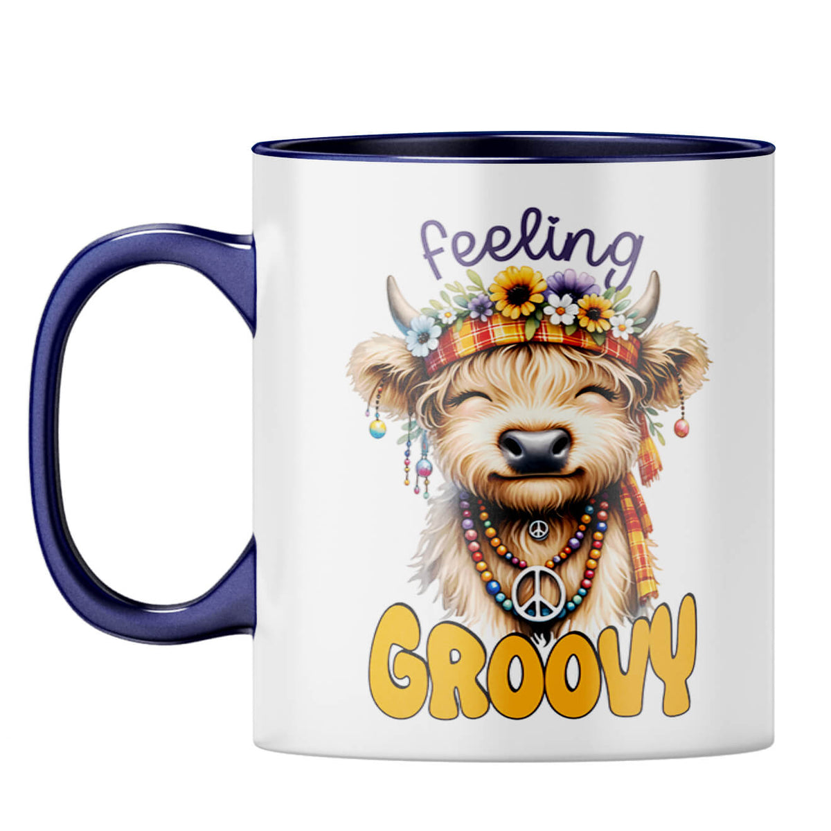 Feeling Groovy Coffee Mug Dark Blue