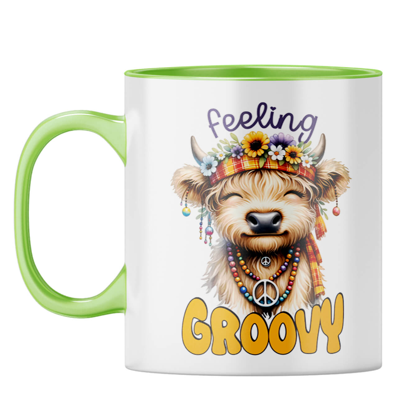 Feeling Groovy Coffee Mug Light Green