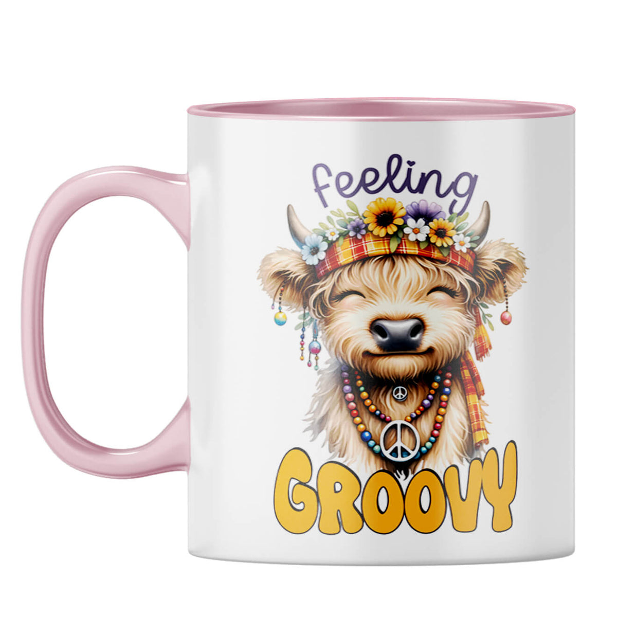 Feeling Groovy Coffee Mug Pink