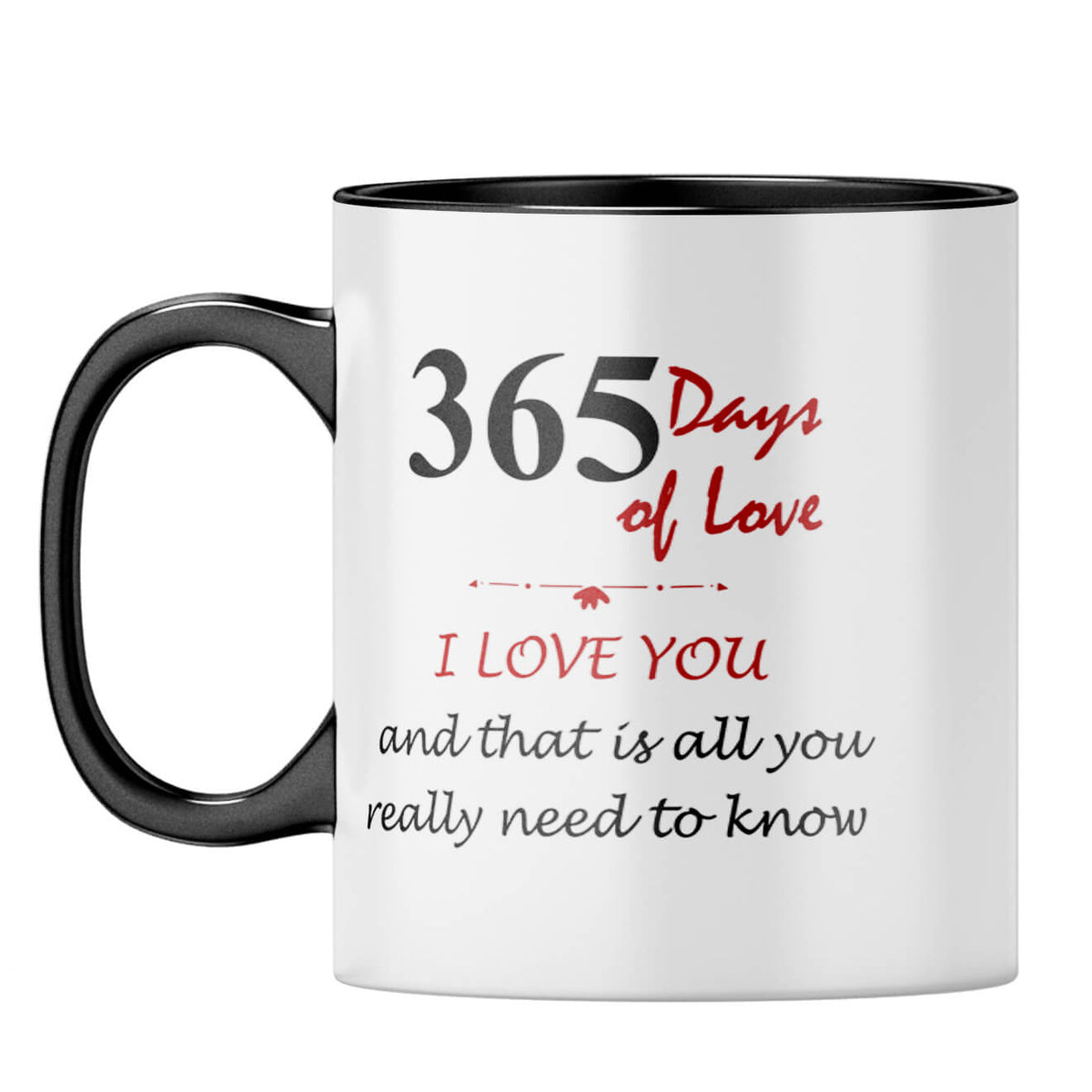 First Anniversary Gift Coffee Mug Black