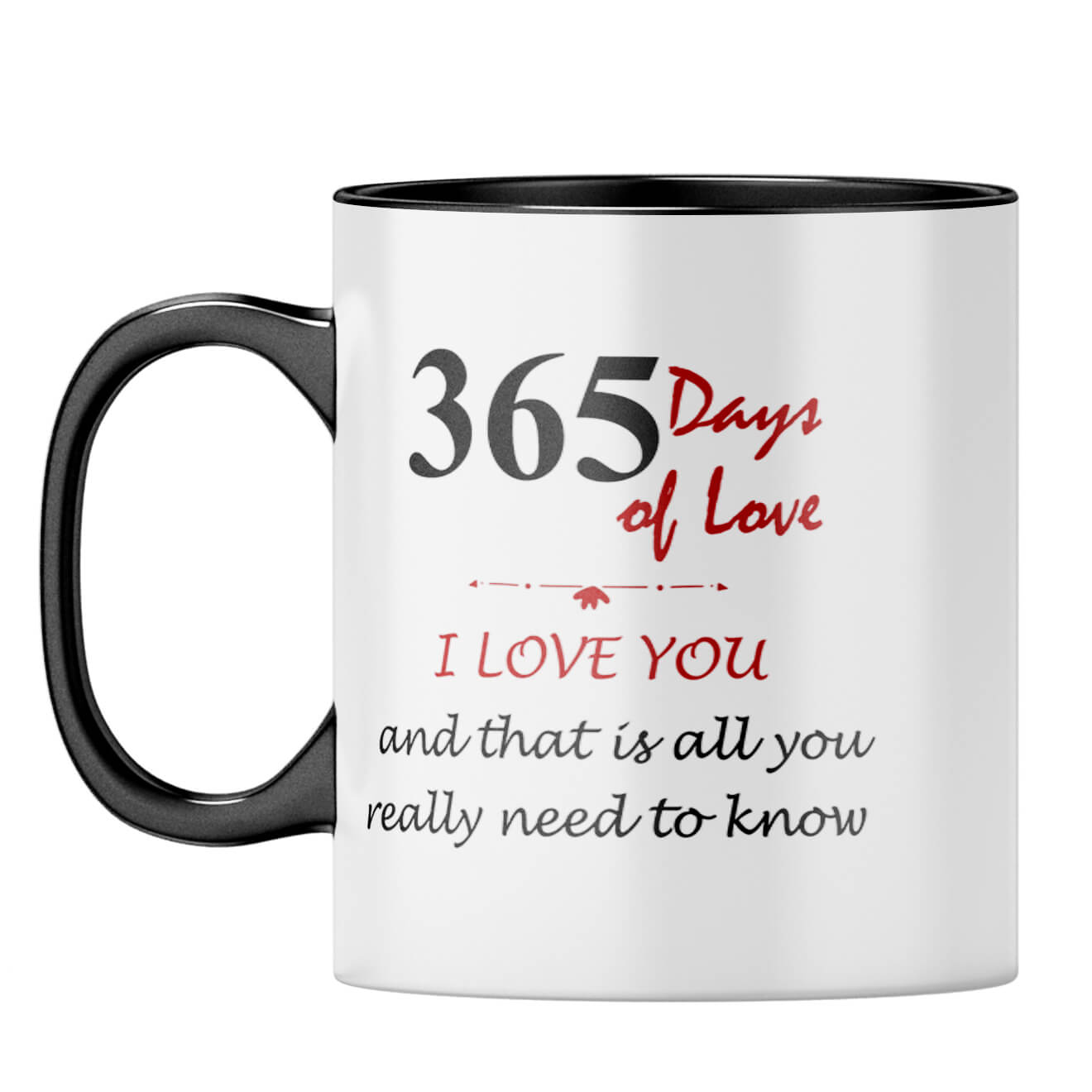 First Anniversary Gift Coffee Mug Black