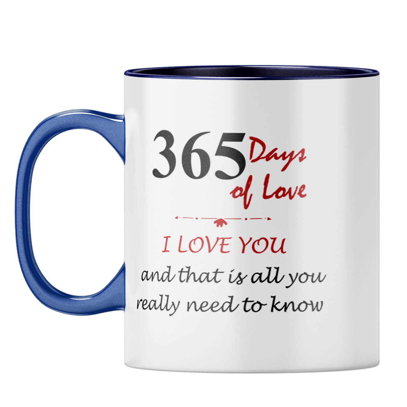First Anniversary Gift Coffee Mug Dark Blue