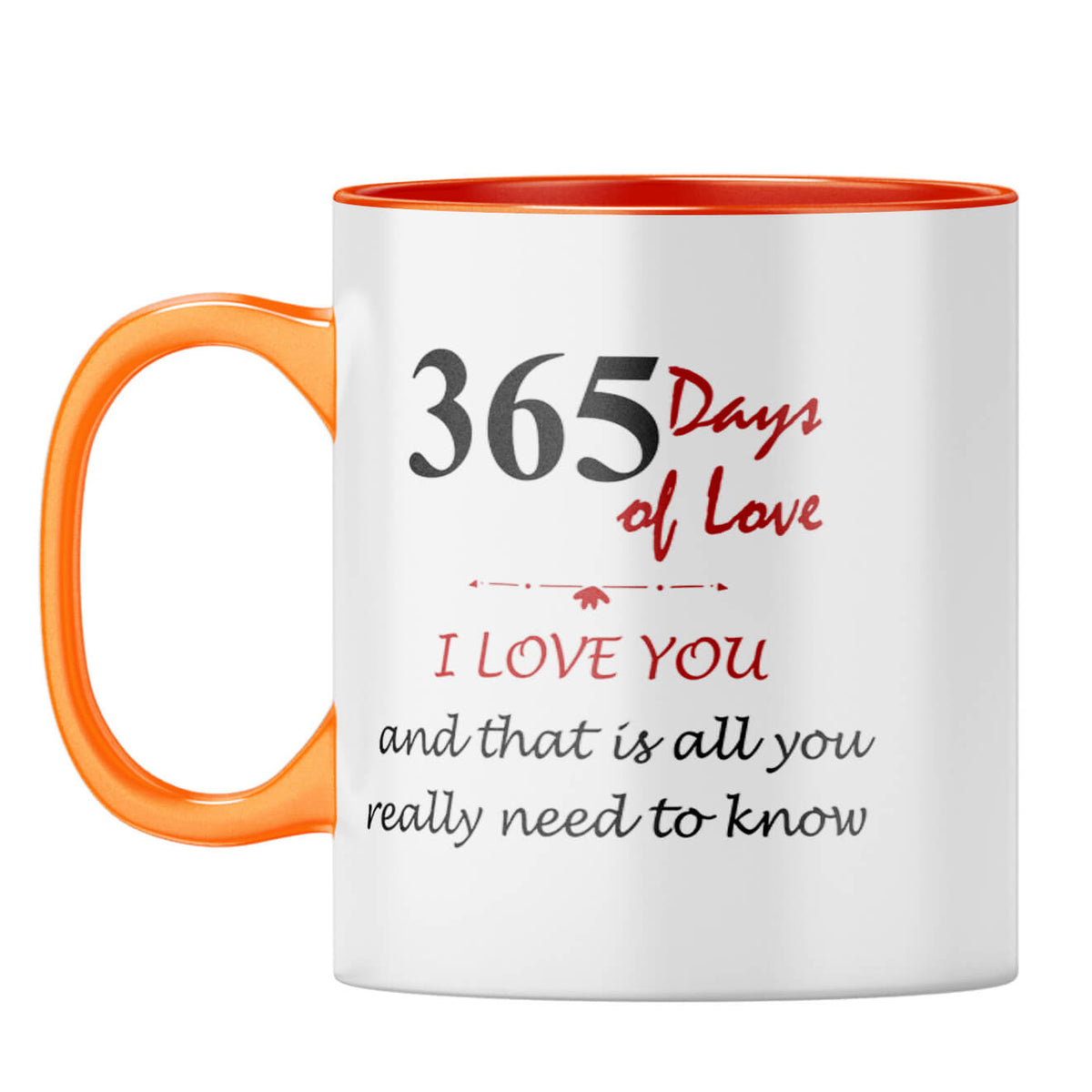 First Anniversary Gift Coffee Mug Orange