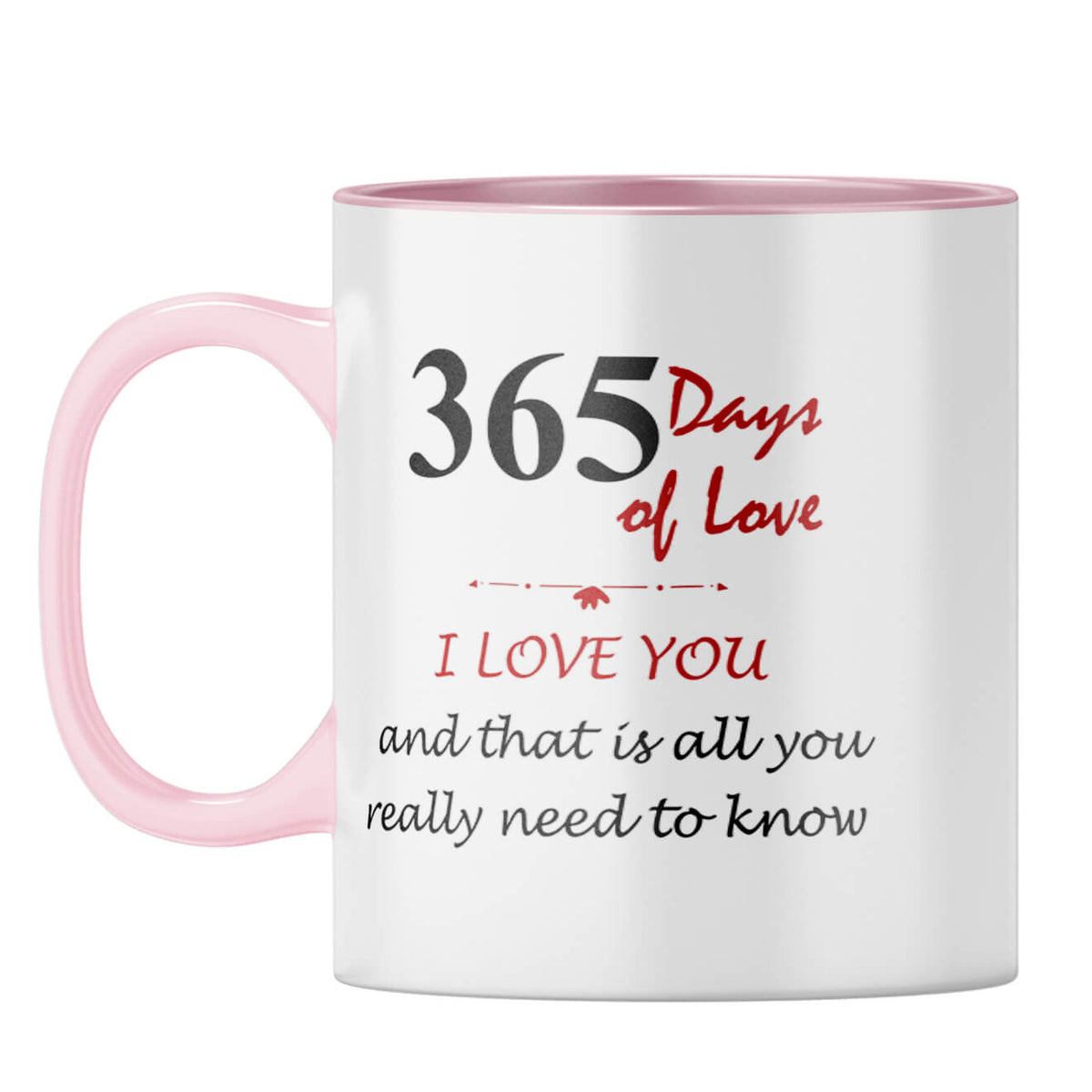 First Anniversary Gift Coffee Mug Pink