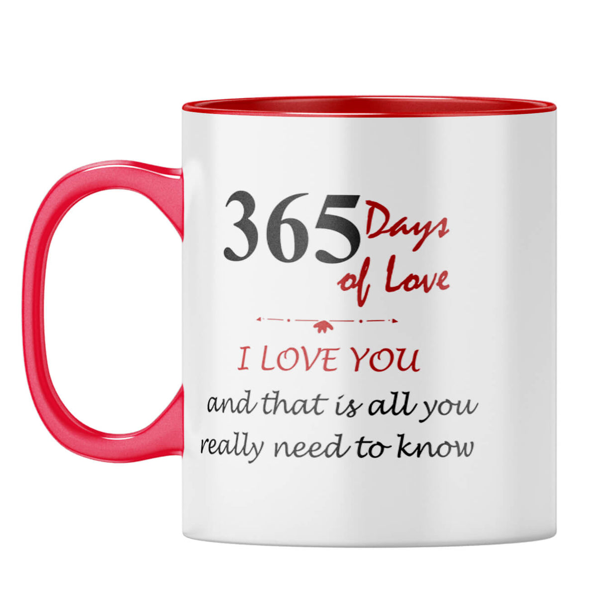 First Anniversary Gift Coffee Mug Red
