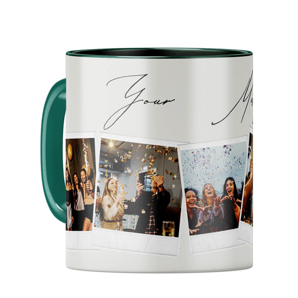 Five Photos Coffee Mug Dark Green