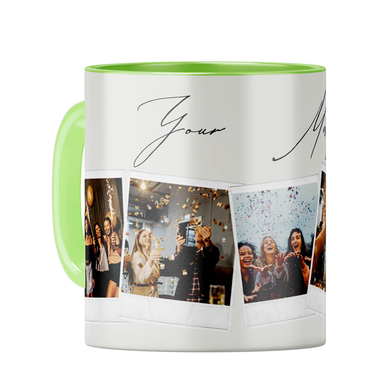 Five Photos Coffee Mug Light Green