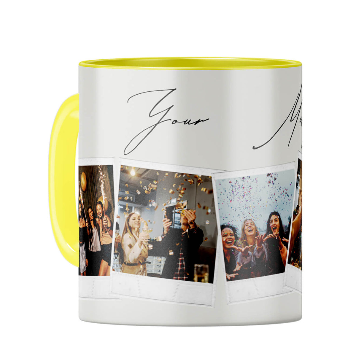 Five Photos Coffee Mug Yellow