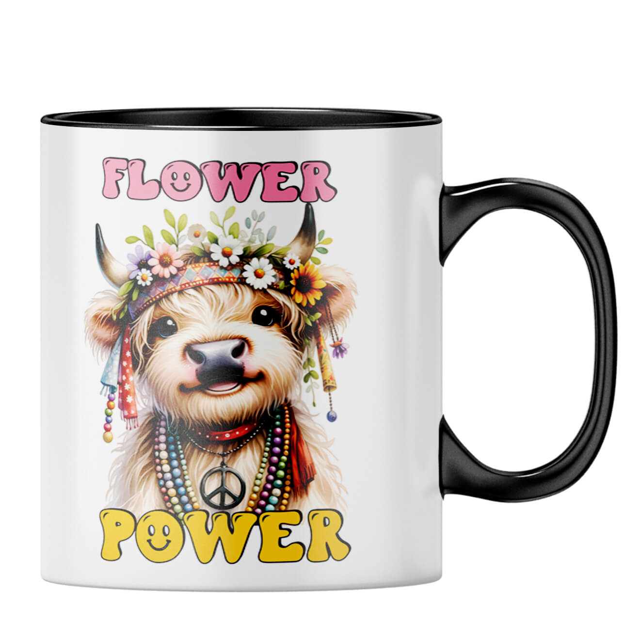 Flower Power Coffee MugB-Black