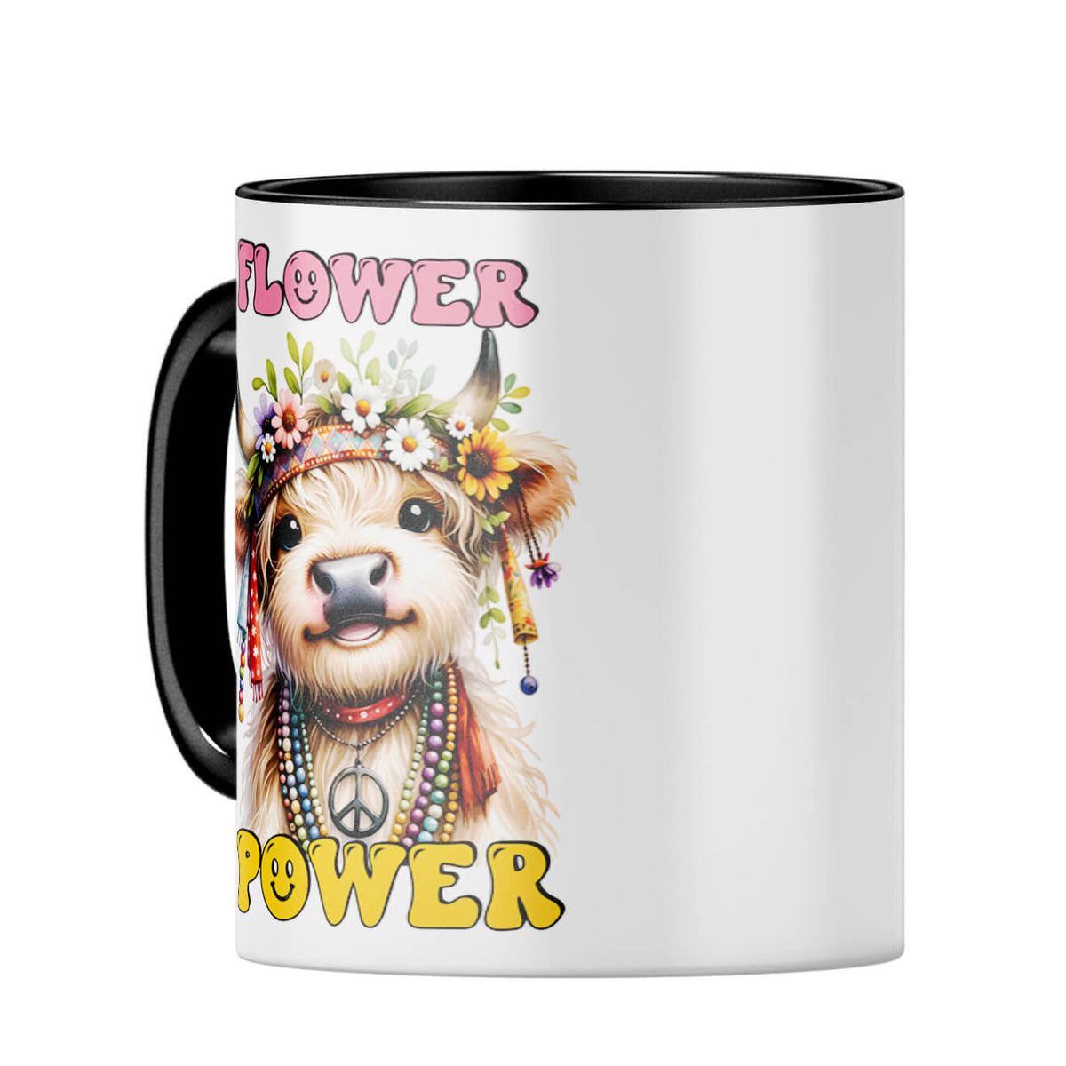 Flower Power Coffee MugC-Black