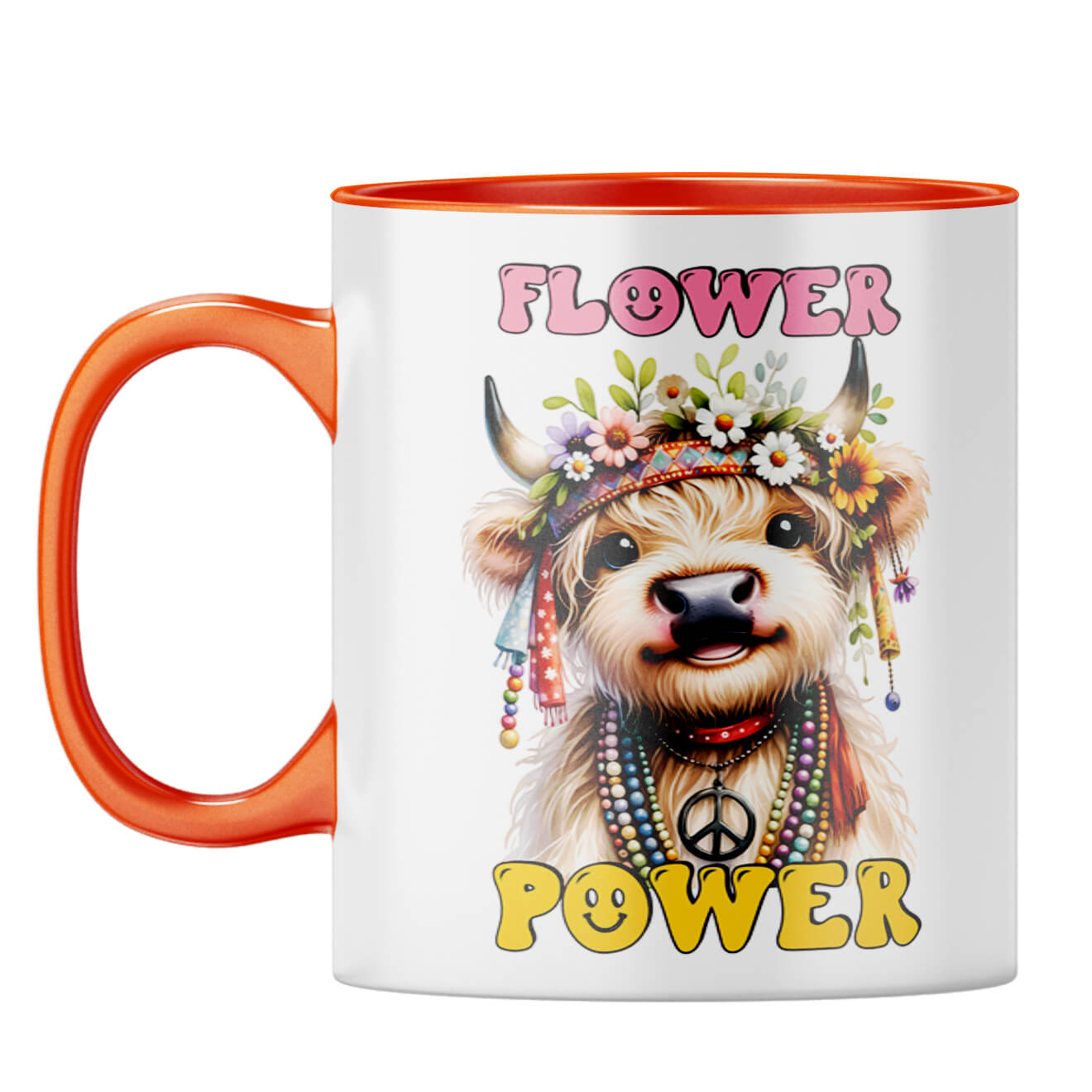 Flower Power Coffee Mug Orange
