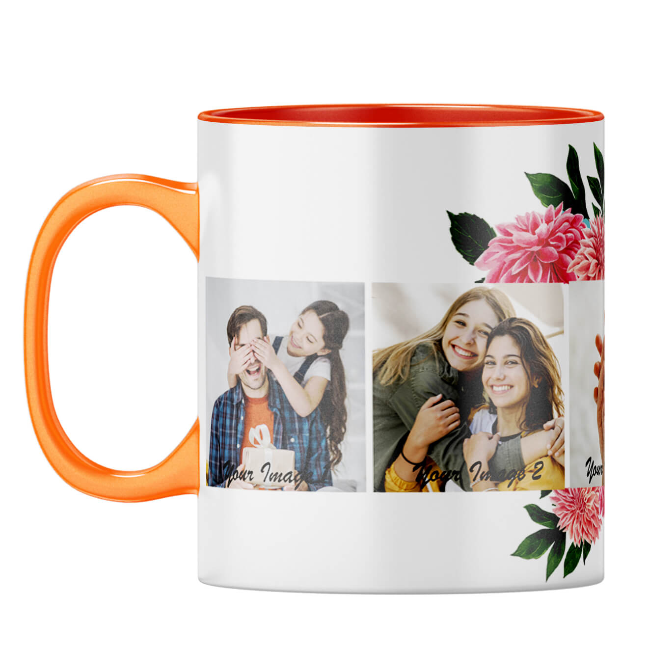 Flowery Coffee Mug Orange