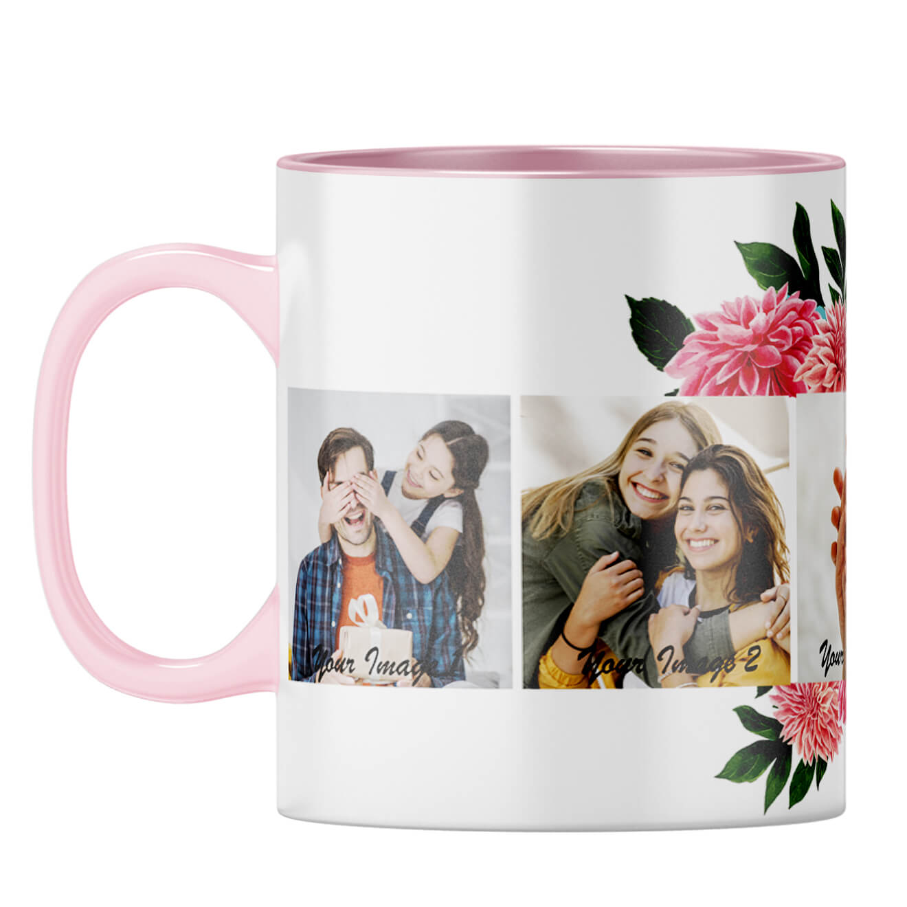 Flowery Coffee Mug Pink