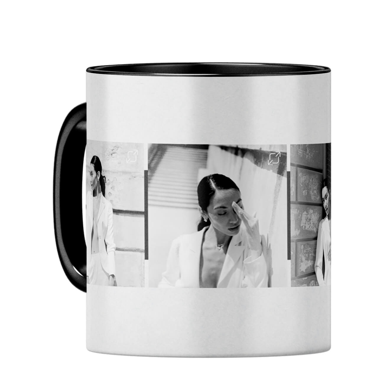 Four Photos Coffee Mug Black
