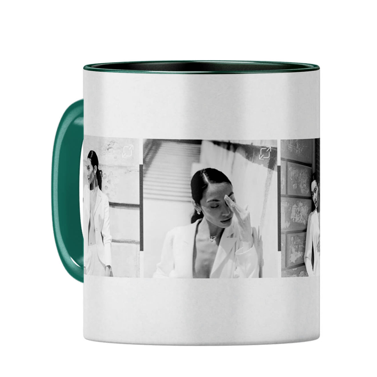 Four Photos Coffee Mug Dark Green