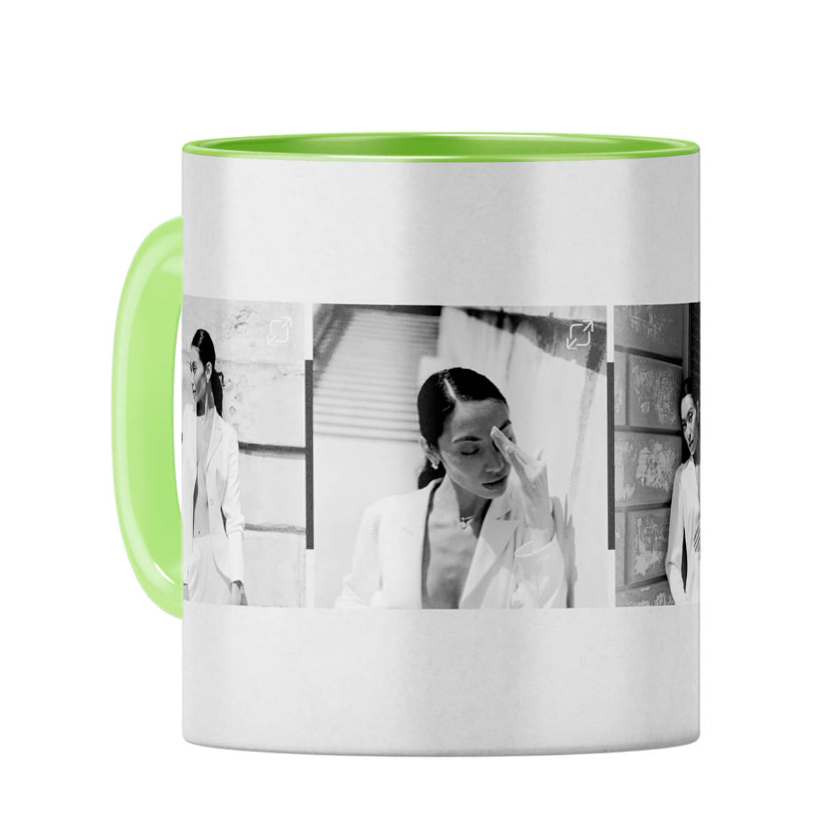 Four Photos Coffee Mug Light Green