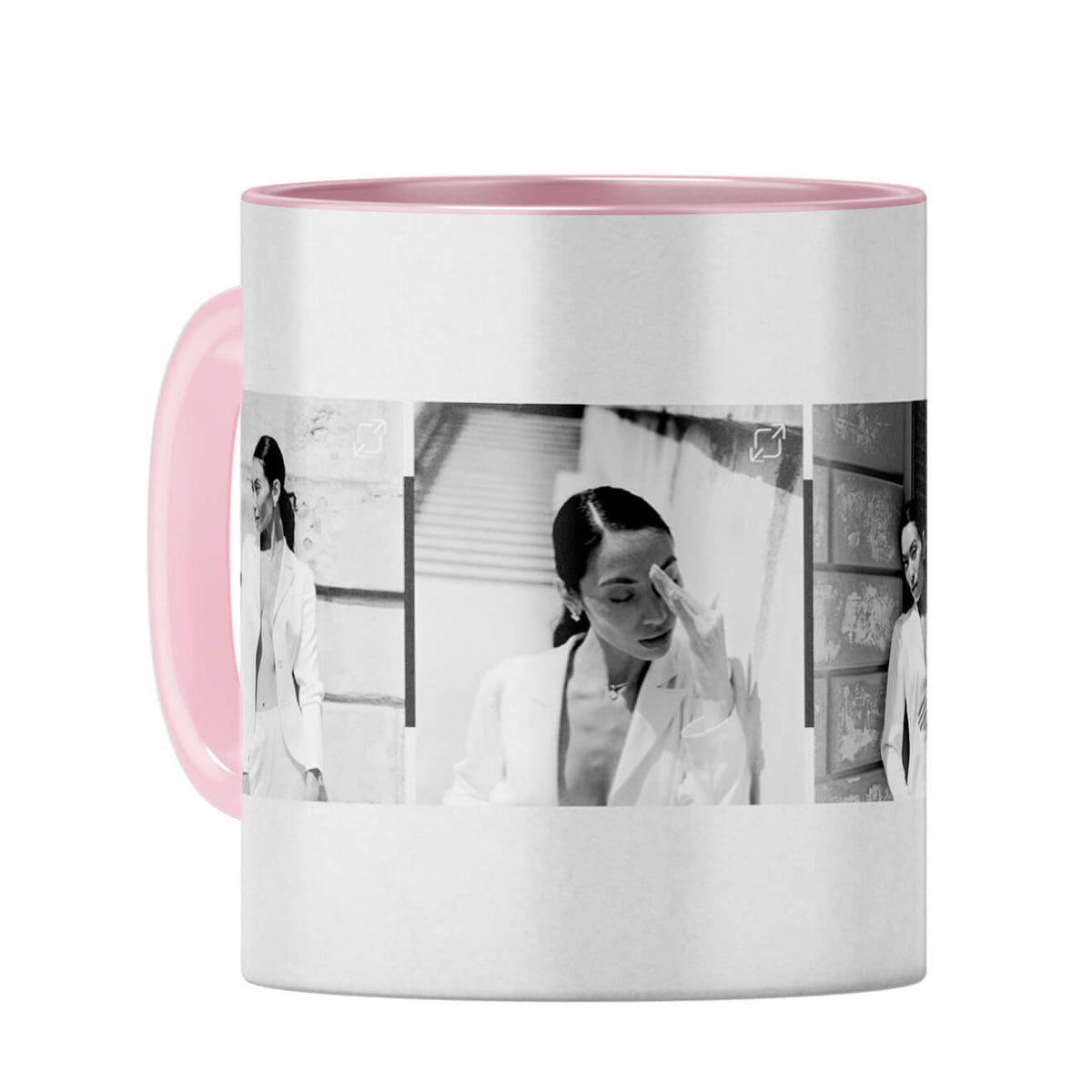 Four Photos Coffee Mug Pink