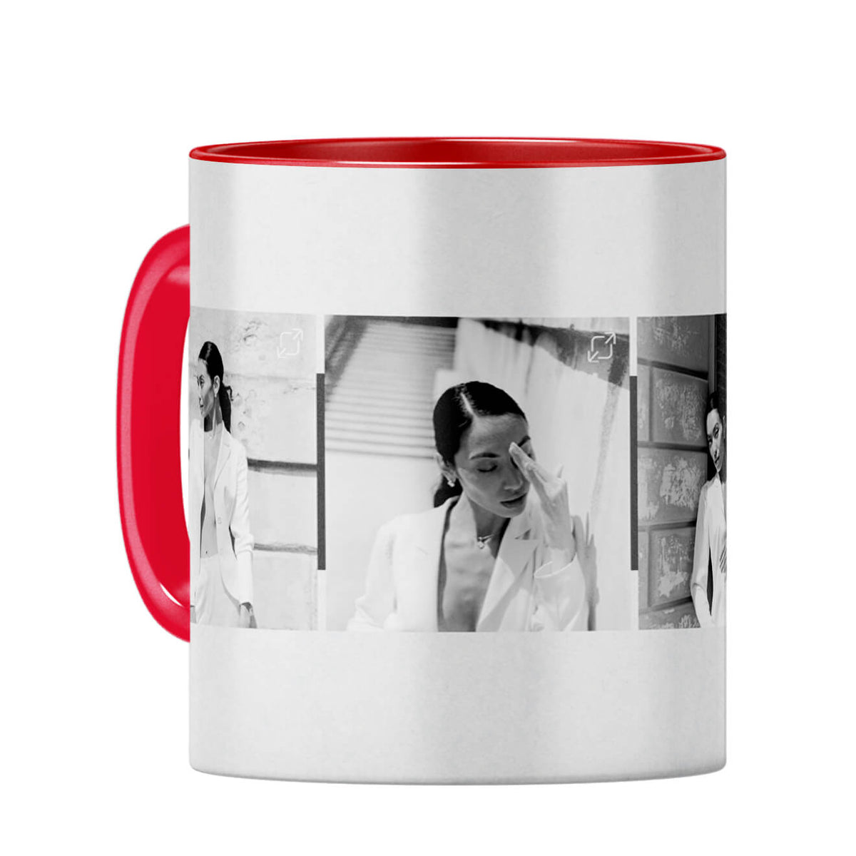 Four Photos Coffee Mug Red