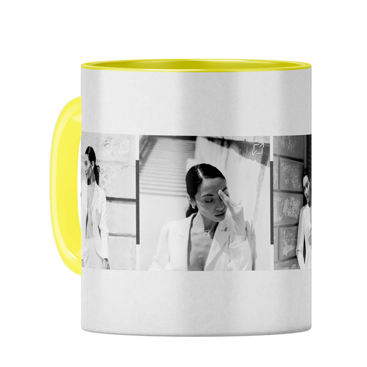 Four Photos Coffee Mug Yellow