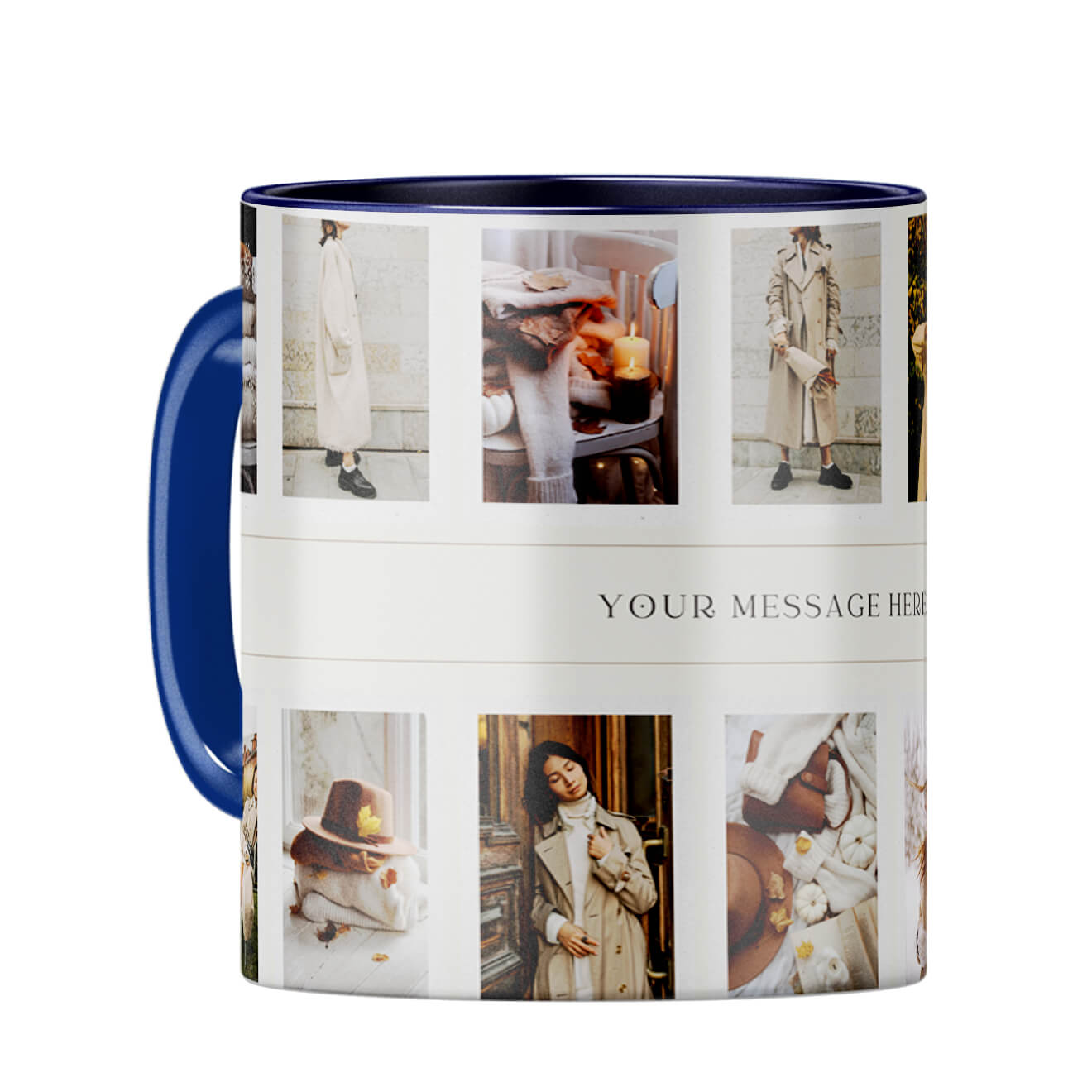 Fourteen Photos Coffee Mug Dark Blue