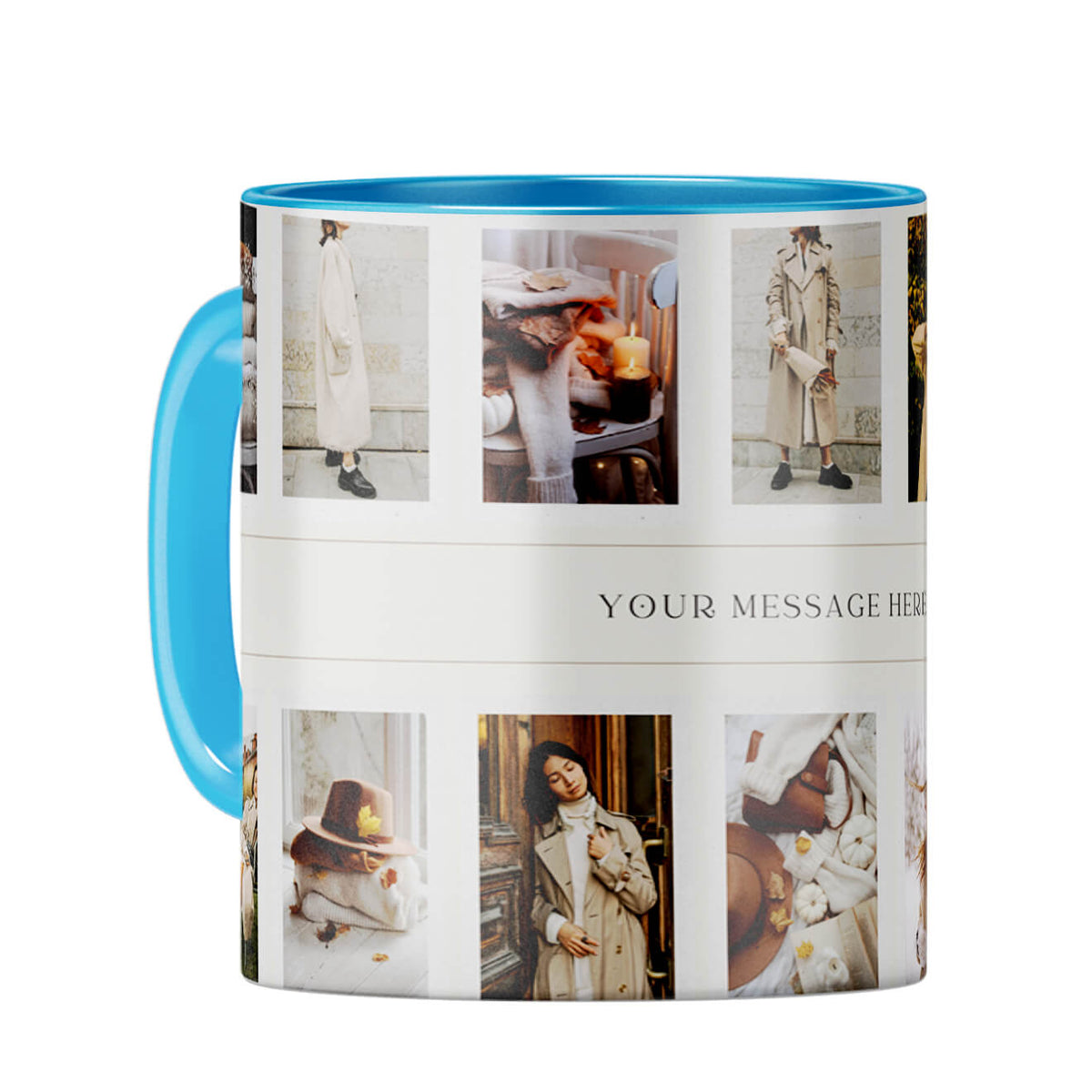 Fourteen Photos Coffee Mug Light Blue