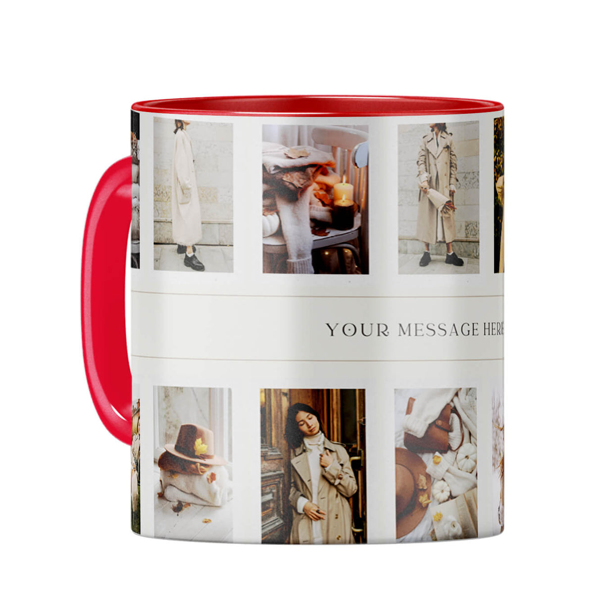Fourteen Photos Coffee Mug Red