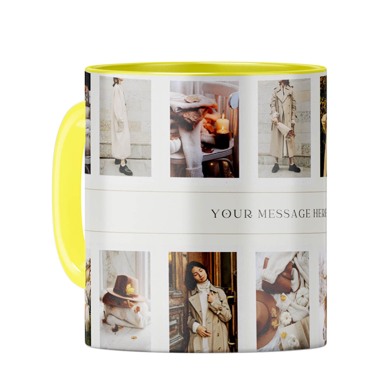 Fourteen Photos Coffee Mug Yellow