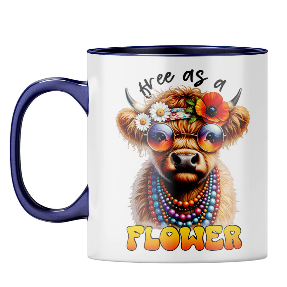 Free As A Flower Coffee Mug Dark Blue