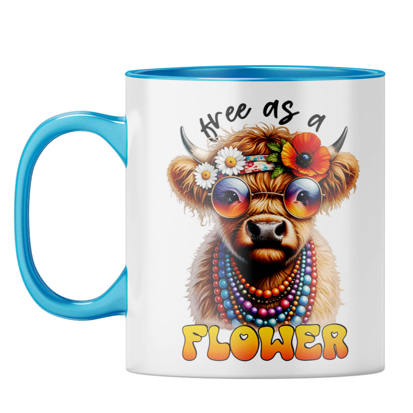 Free As A Flower Coffee Mug Light Blue