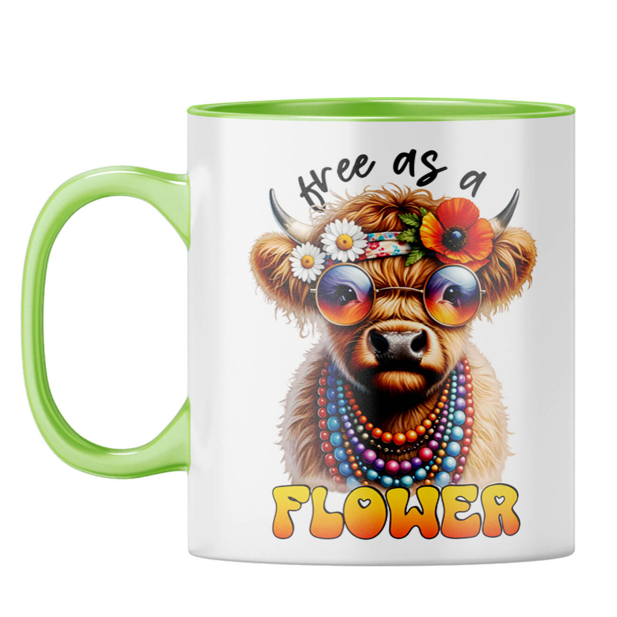 Free As A Flower Coffee Mug Light Green