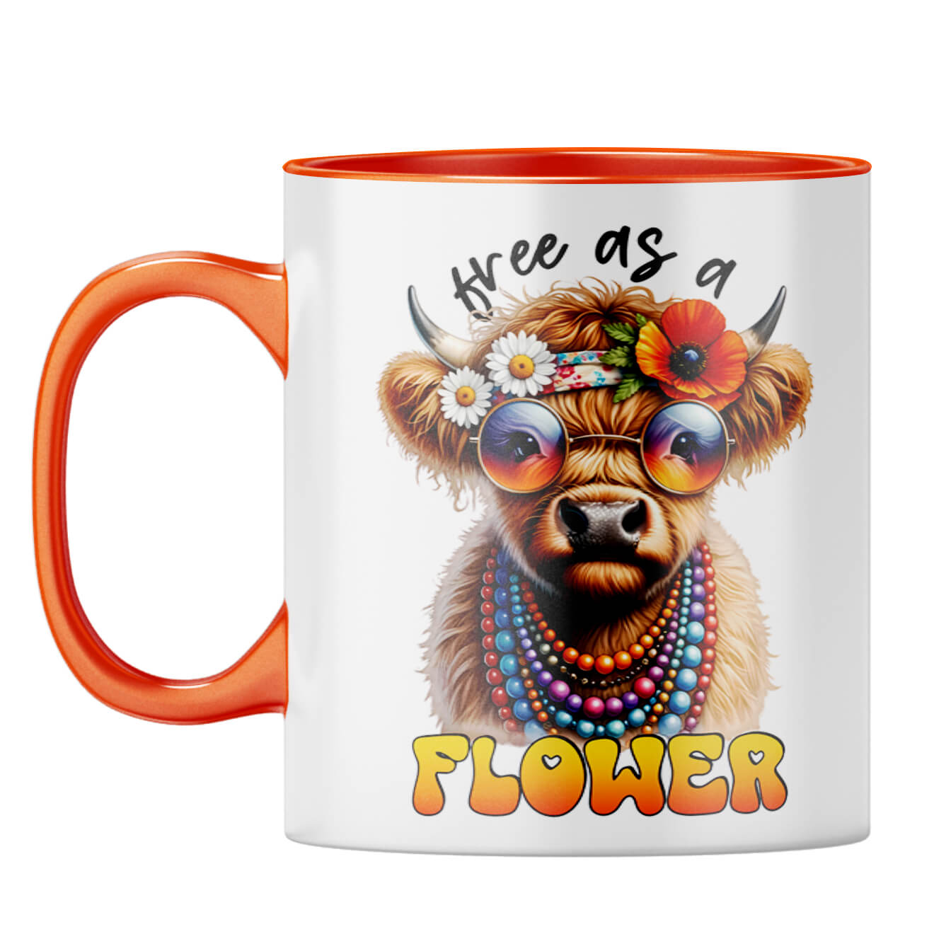 Free As A Flower Coffee Mug Orange