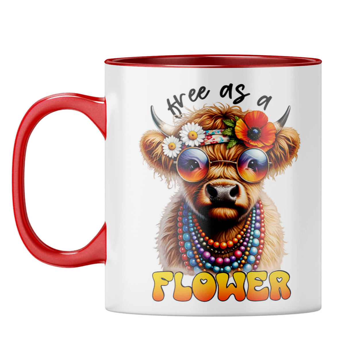 Free As A Flower Coffee Mug Red
