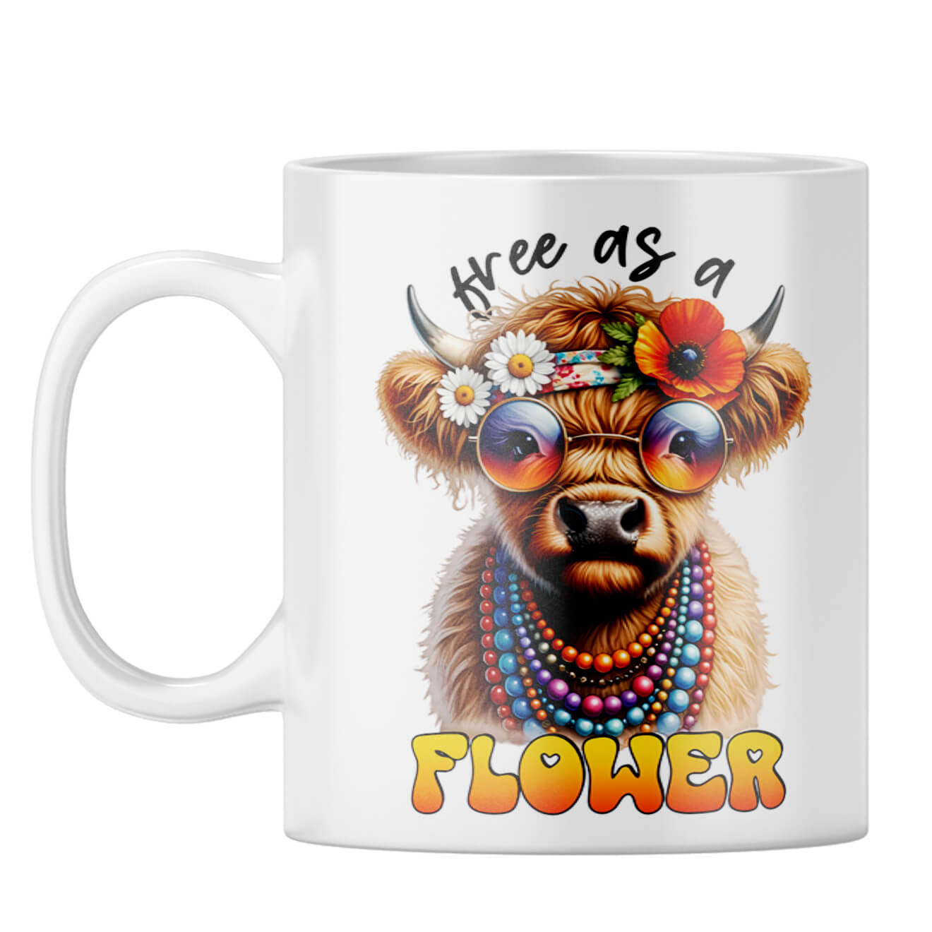 Free As A Flower Coffee Mug White