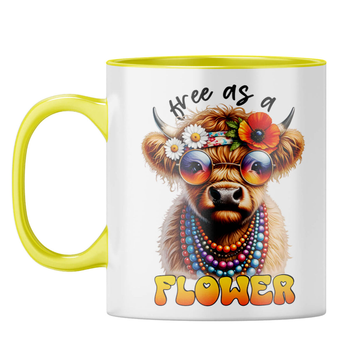 Free As A Flower Coffee Mug Yellow