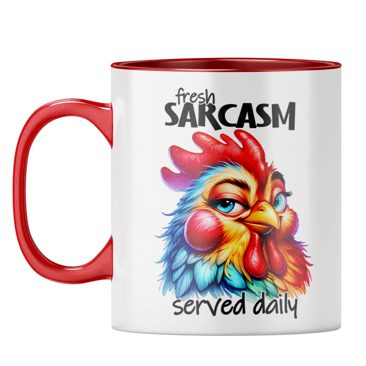 Fresh Sarcasm Served Daily Coffee Mug Red